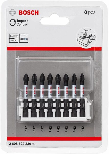 Bosch ImpactC Yıldız Vidalama Ucu Bits Takımı PH2*50mm 8'li - 2608522330