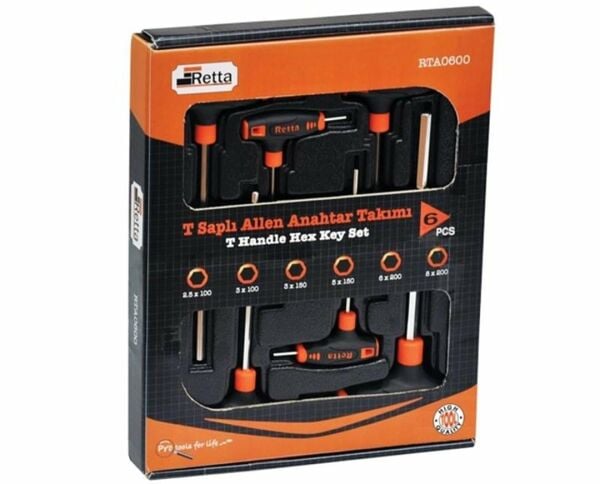 Retta T Tipi Allen Anahtar Takımı 6 Parça RTA0600