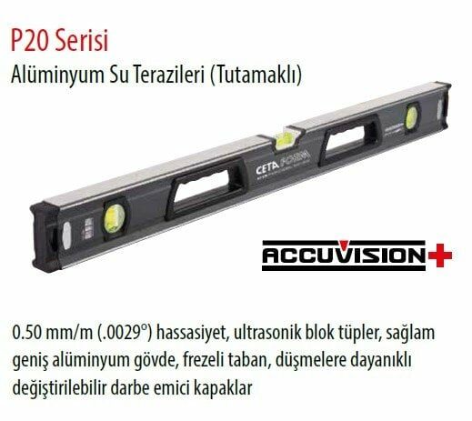 CETA ACCUVİSİON P20-080 Tutamaklı Su Terazisi 80 cm