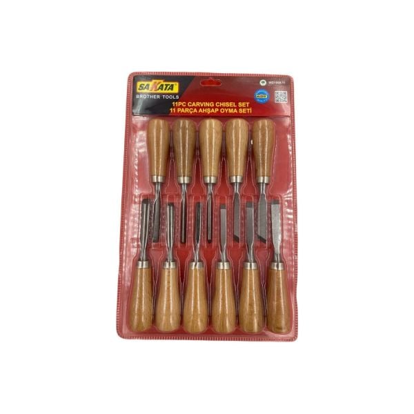 SAKATA AHŞAP OYMA SETİ 11 PARÇA BİLİSTERLİ WD100811