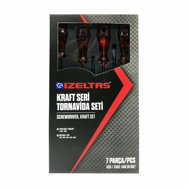 İzeltaş- Kraft Seri Tornavida Seti 7 Parça