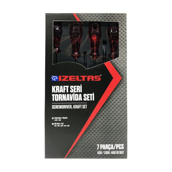 İzeltaş- Kraft Seri Tornavida Seti 7 Parça