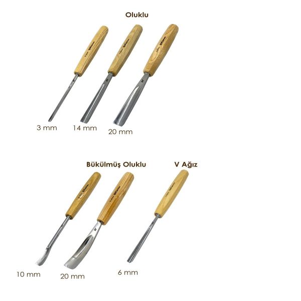 ROX Wood 6 Parça Deri Çantalı Ahşap Oyma Seti (153ROX0126)