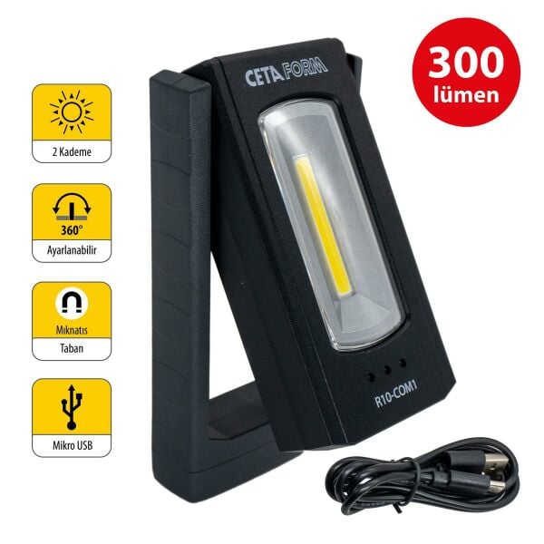 CETA R10-COM1 Şarjlı Led Kompakt El Feneri 300 Lümen