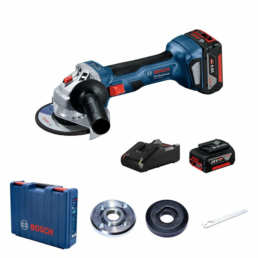 Bosch GWS 180 LI Akülü Taşlama Çift Akülü 4 Ah 125mm - 06019h9021
