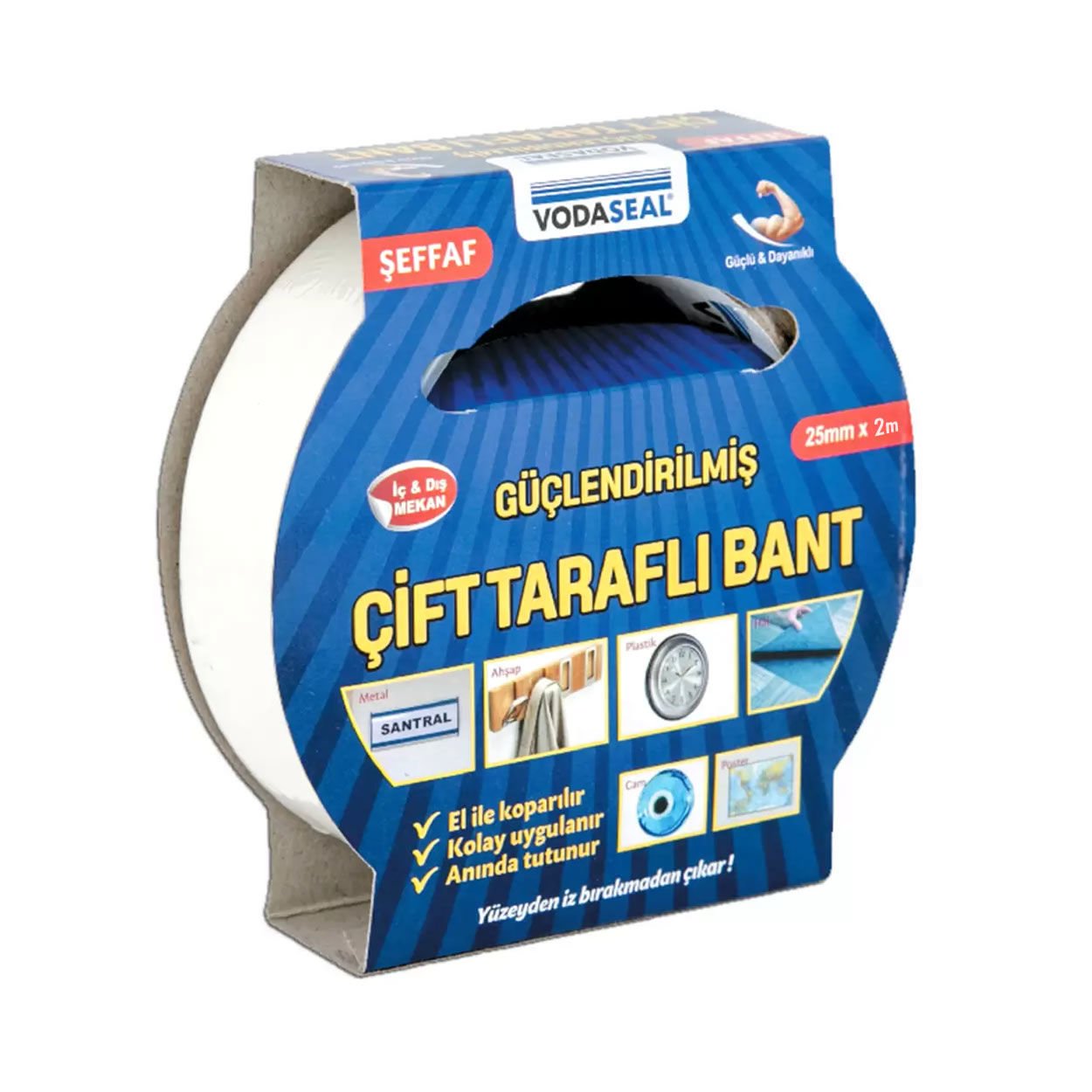 Vodaseal Güçlendirilmiş Çift Taraflı Bant 25mmx2metre