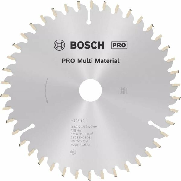 BOSCH 160x20x2,4 mm 42 Diş PRO Multi Material Daire Testere Bıçağı(Aluminyum Kesime Uygun)