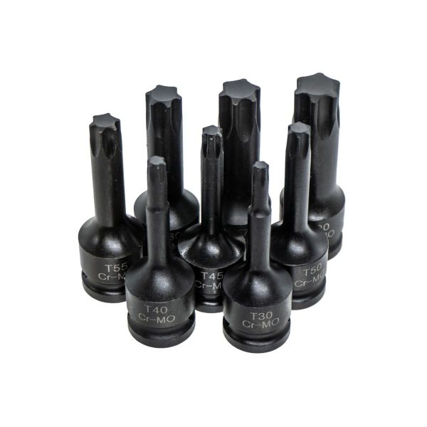 NEXON 6018 Havalı Lokmalı Altı Köşe Torx Alyan Takım 1/2'' Uzun 8 Parça