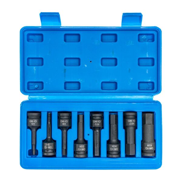 NEXON 6085 Havalı Altı Köşe Lokmalı Alyan Takım 1/2'' Uzun 8 Parça