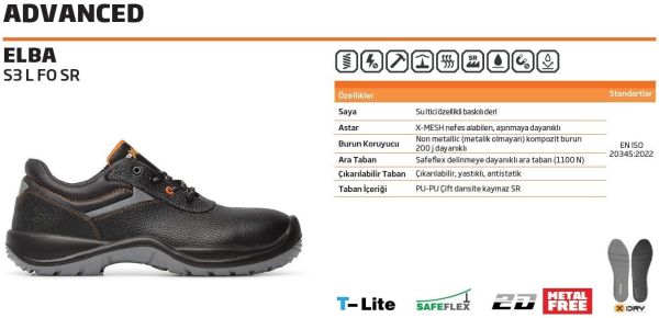 EXENA ELBA S3 Deri İş Ayakkabısı 1090 (Numara Seçiniz)