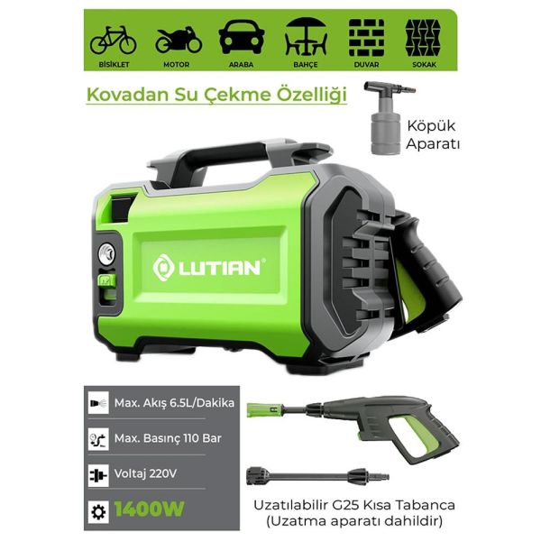 LUTIAN LT2161 Oto Yıkama Makinası 110 Bar 1400 Watt