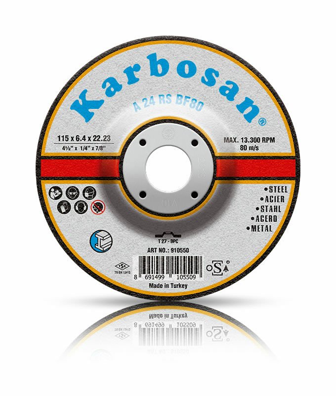 Karbosan 910550 115x6.4x22.23mm Metal Çapak Alma Taşlama Taşı