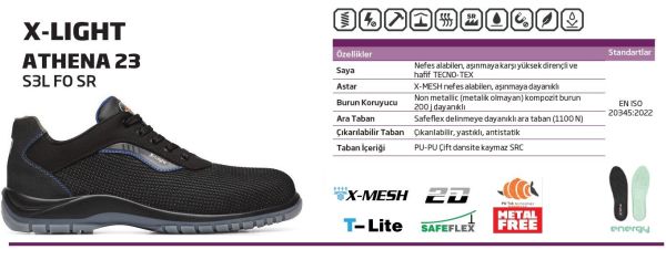 EXENA ATHENA-23 S3 SRC ESD İş Ayakkabısı (Numara Seçiniz)