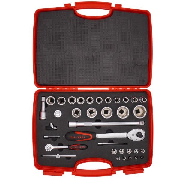 İzeltaş- 1/4'' - 1/2'' Altı Köşe Lokma Anahtar Takımı 35 Parça