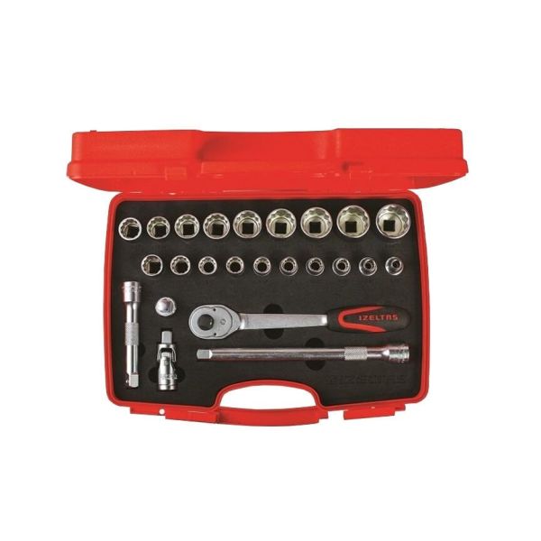İzeltaş- 1/2'' Oniki Köşe Lokma Anahtar Takımı 24 Parça
