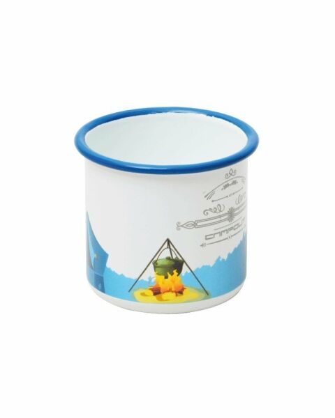 NURGAZ Campout Emaye Kupa Bardak (Beyaz-Kamp)