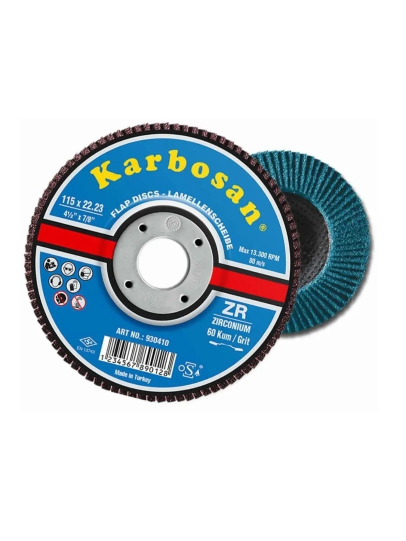 Karbosan 115mm 80 Kum ZR Paslanmaz Flap Disk Zımpara