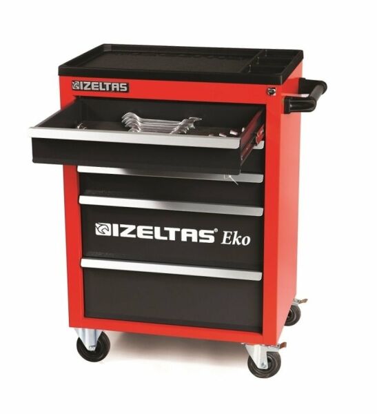 İzeltaş- Eko Serisi Takım Dolabı 5 Çekmeceli Kırmızı (Dolu - 93)