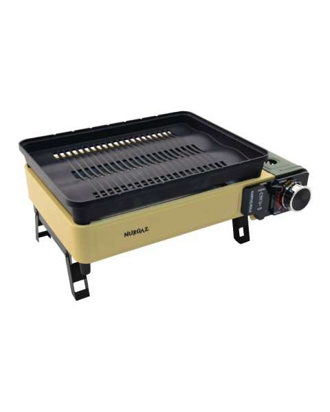 NURGAZ NG 500 Portatif Gazlı Barbekü Ve Pişirme Seti (Haki)
