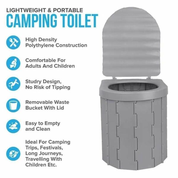 MADFOX Bi-Pot Kamp İçin Katlanır Portatif WC