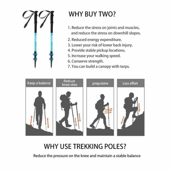 NATUREHIKE ST01 3-NODE AL Teleskopik Trekking Batonu 57-120 mm (Gold)