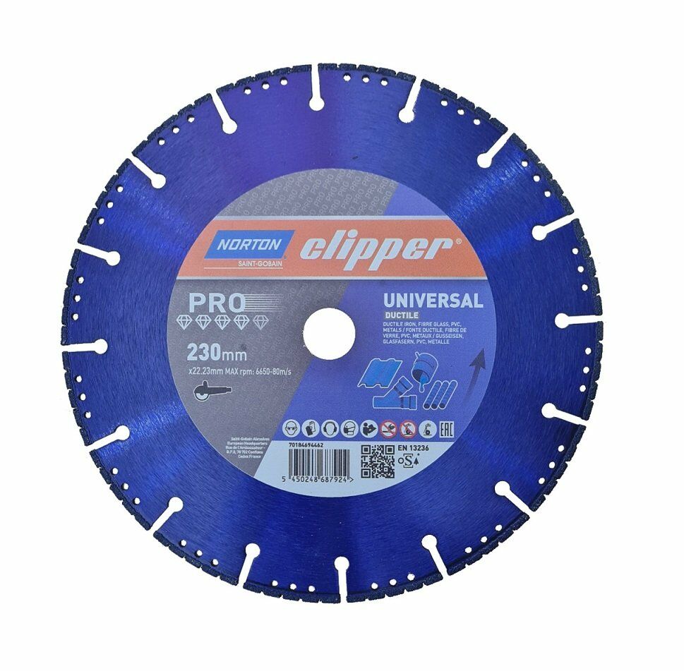 NORTON Clipper Ductile 230 mm Elmas Metal Kesme Testere - Disk (Taşlamalar için)
