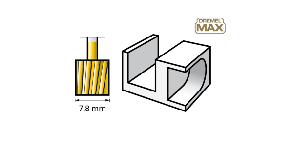 DREMEL MAX 115DM Silindir Tip Freze Ucu 7.8 mm Titanyum Kaplı (26150115DM)