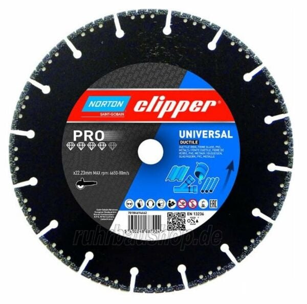 NORTON Clipper Ductile 180 mm Elmas Metal Kesme Testere - Disk (Taşlamalar için)