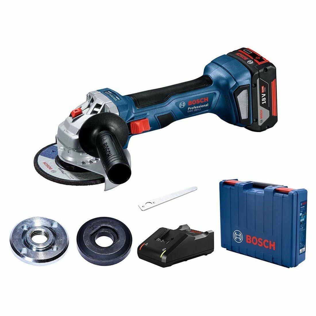 Bosch GWS 180 Li Akülü Avuç Taşlama Tek Akü 1x4.0Ah - 06019H9025