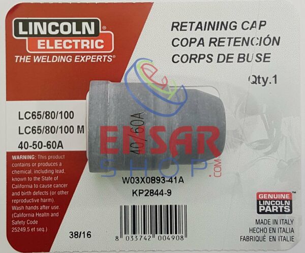 LINCOLN W3X893-41A Retaining Cup 30/60 A (KP 2844-9)