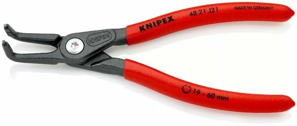 KNIPEX Ağır Hizmet Eğri Uçlu İç Segman Pensesi 165 mm (4821J21)