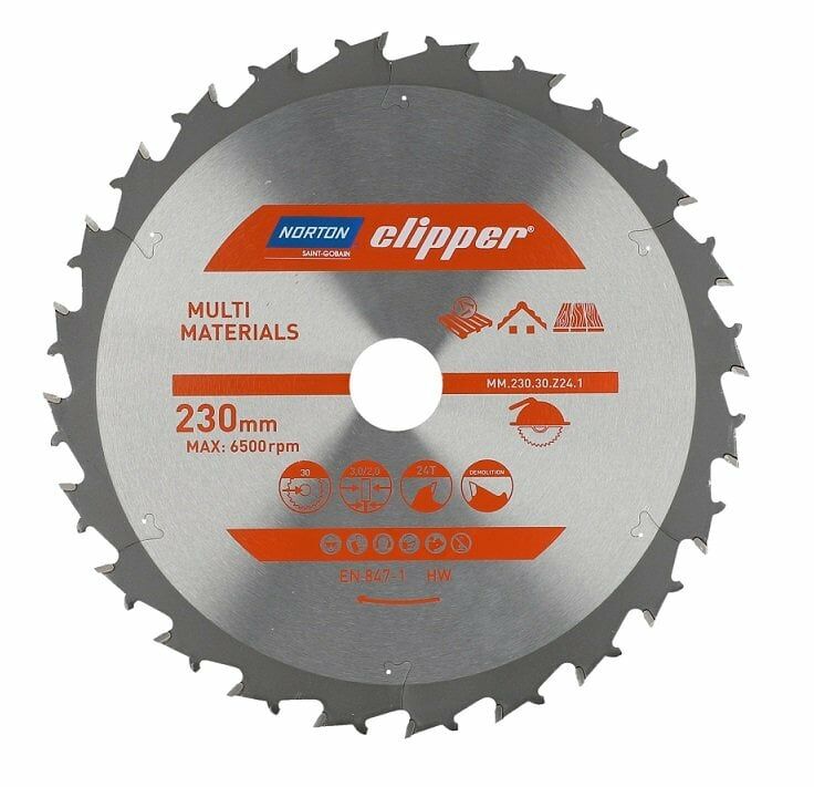 NORTON Clipper Ahşap için 230x30 mm 24 Diş Elmas Daire Testere Bıçağı