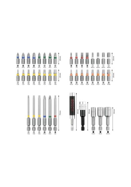 Bosch Vidalama Ucu Seti 43 Parça - 2607017164