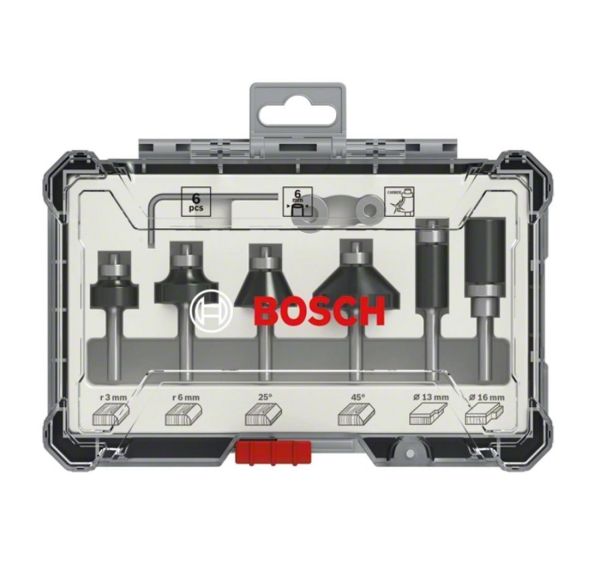 BOSCH 6 mm Saplı Profesyonel Ahşap Freze Bıçak Seti 6 Parça (2607017468)
