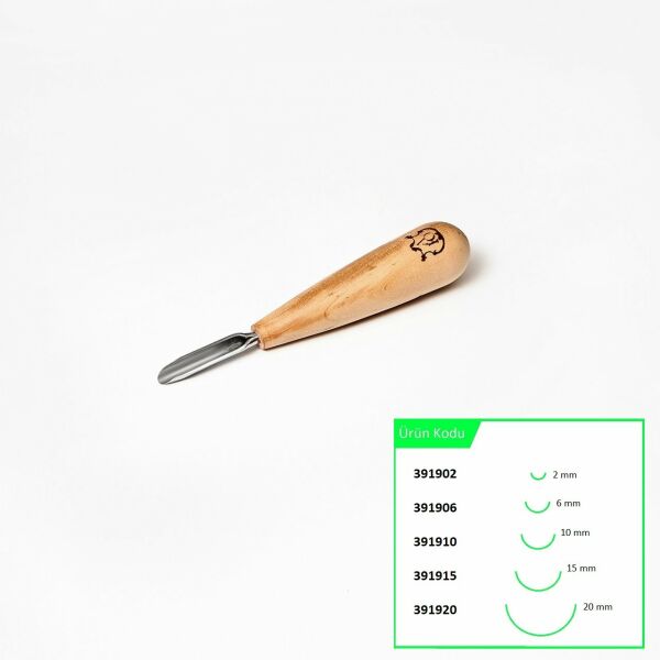 STRYI 391906 Kısa Tip Derin Oluklu Ahşap Oyma Iskarpelası 6 mm