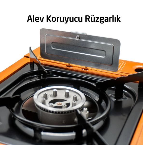 ROX Camping Portatif Kamp Ocağı Turuncu - 2 Adet Rox Gaz Kartuş HEDİYELİ