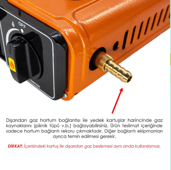 ROX Camping Portatif Kamp Ocağı Turuncu - 2 Adet Rox Gaz Kartuş HEDİYELİ