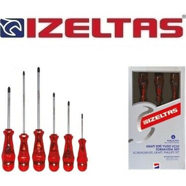 İzeltaş- Kraft Seri Yıldız Uçlu Tornavida Seti 6 Parça