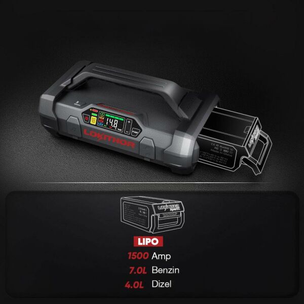 Lokithor LIPO 14.8Volt Li-Polimer 1500A Takviye Gücü APARTX ile Uyumlu Yedek Akü