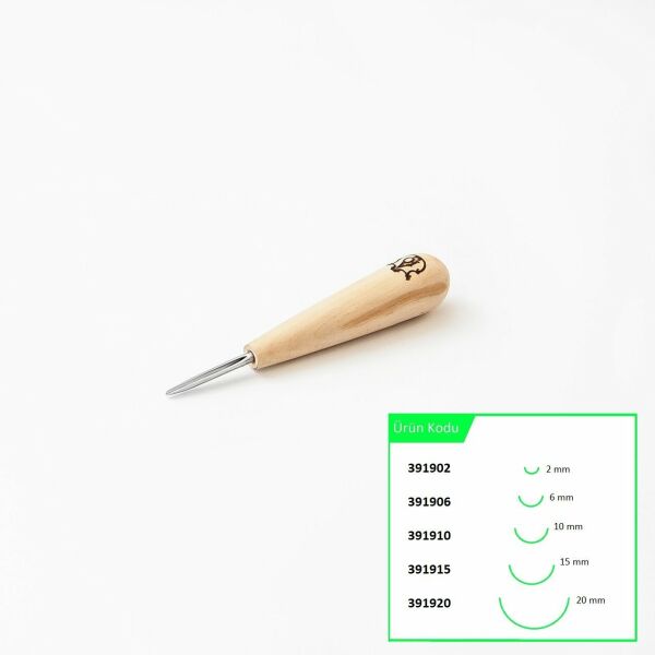 STRYI 391902 Kısa Tip Derin Oluklu Ahşap Oyma Iskarpelası 2 mm