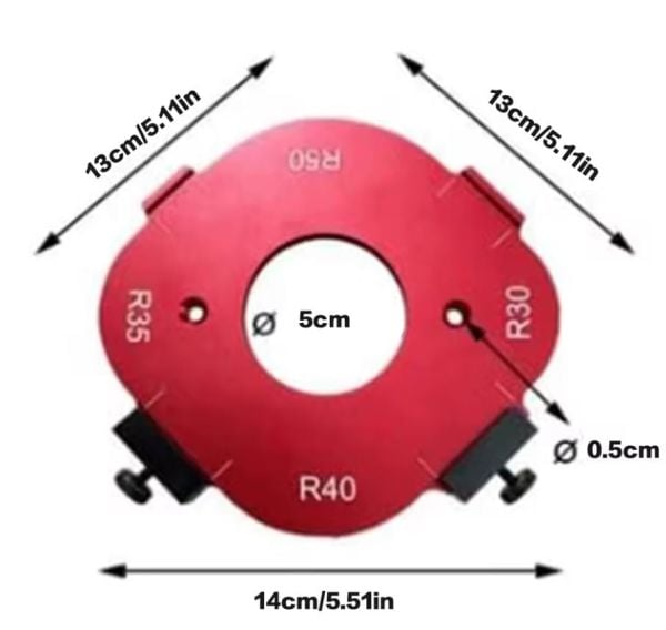 ROX WOOD Ahşap Radyus - Köşe Yuvarlama Şablonu Aluminyum Gövdeli Freze Makinaları için (153ROX0282)