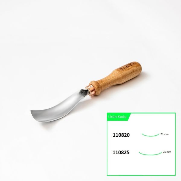 STRYI 110825 Bükülmüş Oluklu Ahşap Oyma Iskarpelası 25 mm