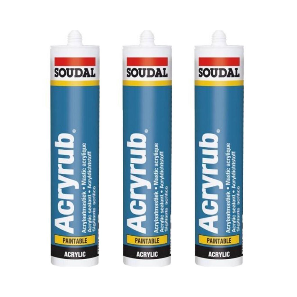 Soudal Acryrub Beyaz Akrilik Mastik 3 Adet