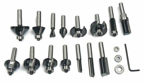 BOSCH 8 mm Saplı Profesyonel Ahşap Freze Bıçak Seti 15 Parça (2607017472)