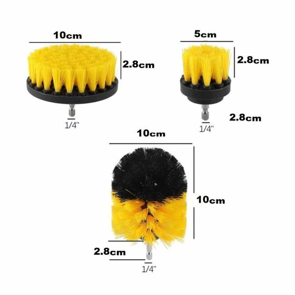 NEXON 6084 Bits Saplı Matkaba Takılabilir Temizlik Fırça Seti 3 Parça