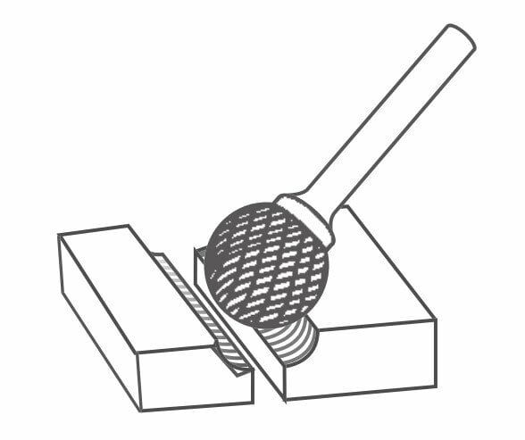 NEXON D Tipi 3 mm Top Başlı Elmas - Karbür Kalıpçı Freze Ucu (Dremel Uyumlu)