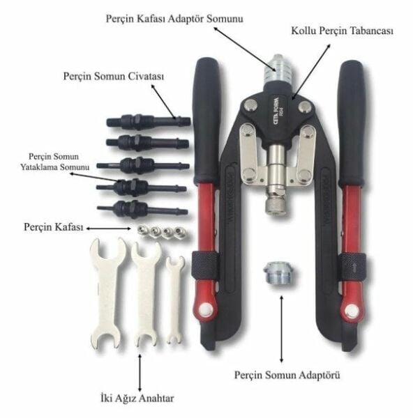 CETA FORM R04K Katlanır Kollu Perçin Tabancası Takımı (Pop/Somun Perçin İçin)