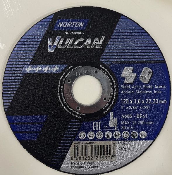 NORTON 125x1 mm Inox Kesme Taşı (Vulcan Plus)