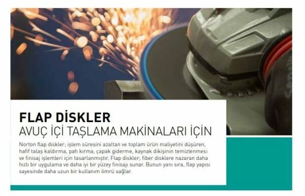 NORTON Starline 115 mm Flap Disk Zımpara Kırmızı Al.Ox (Kum Seçiniz)