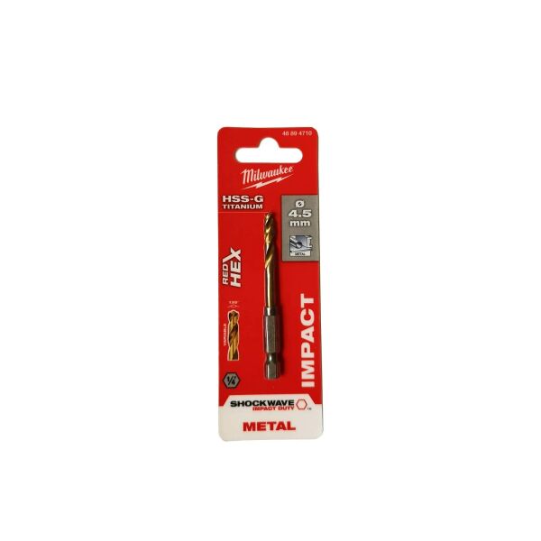 Milwaukee T48894710 Metal Matkap Ucu Hex Girişli HSS-G 4,5X 76mm